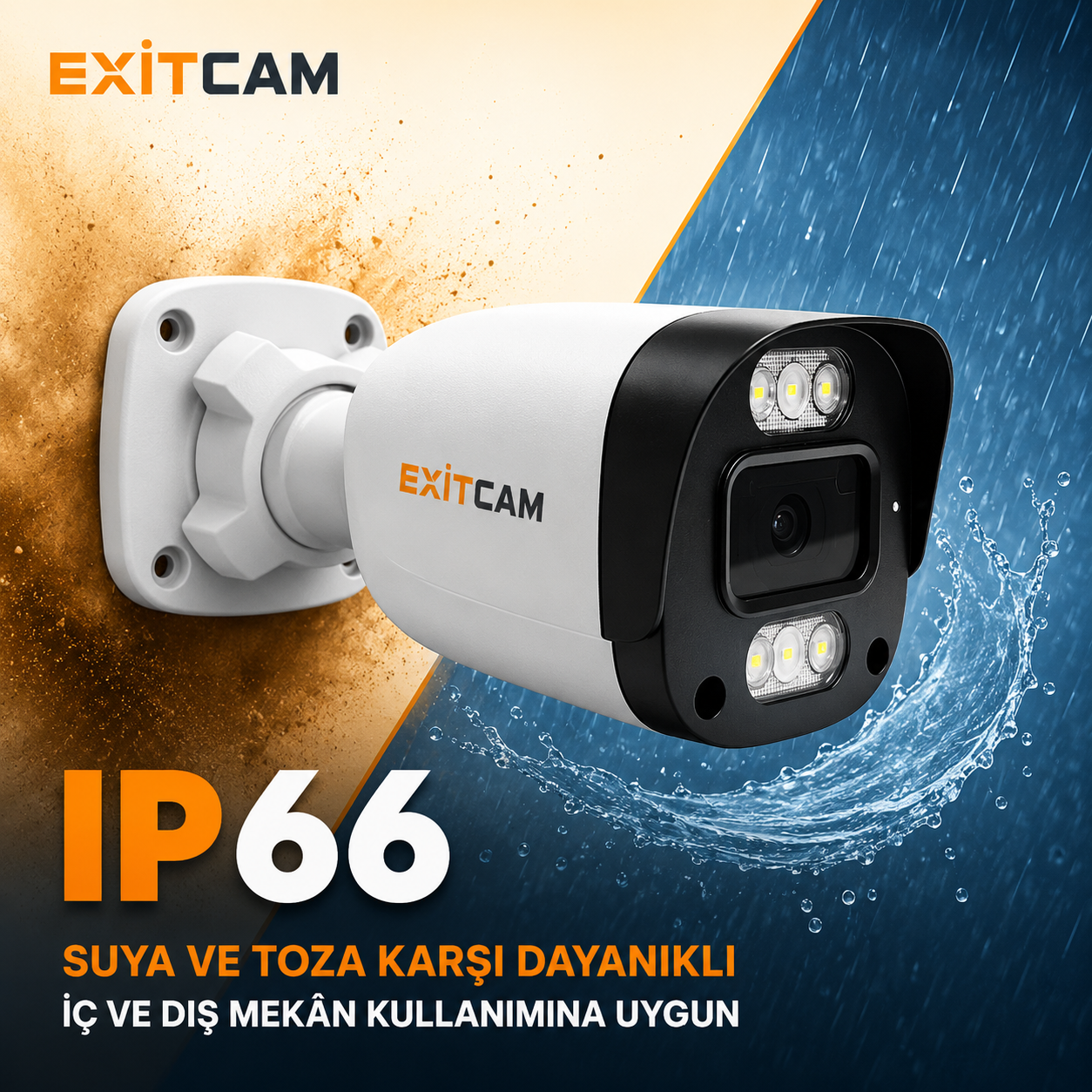 ExitCam 2 Kameralı 5 MP Ultra HD AHD Güvenlik Kamera Sistemi (1 TB HDD Takılı, Gece Renkli, Dahili Mikrofonlu) Görsel 3