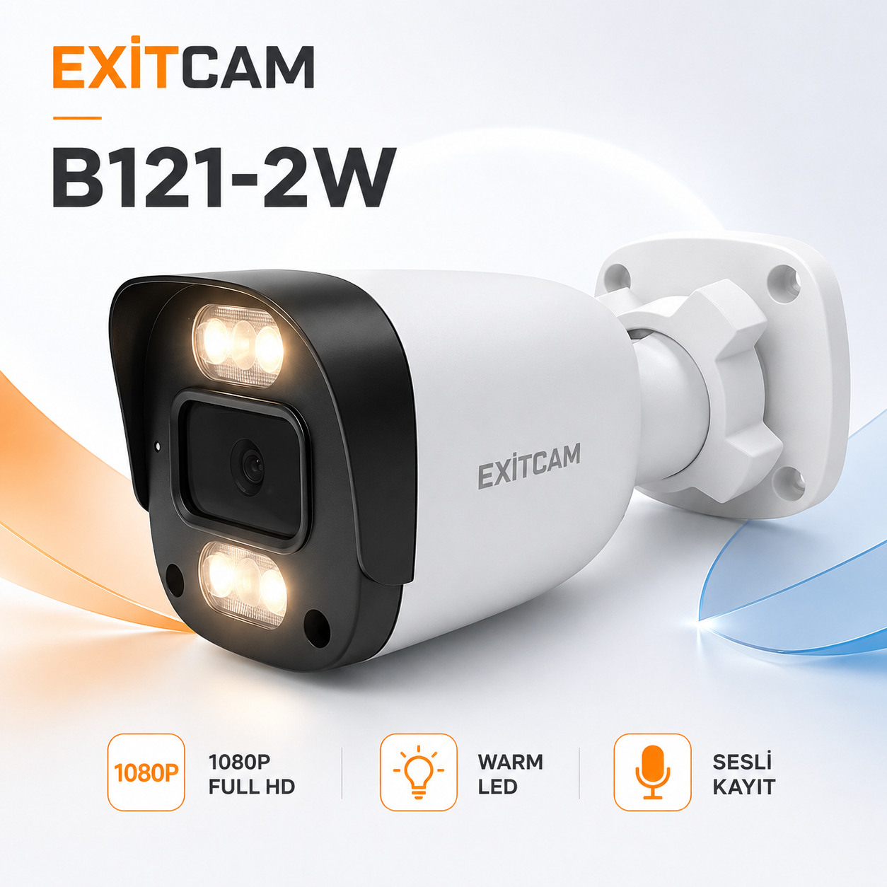 ExitCam 2 Kameralı 5 MP Ultra HD AHD Güvenlik Kamera Sistemi (1 TB HDD Takılı, Gece Renkli, Dahili Mikrofonlu) Görsel 4