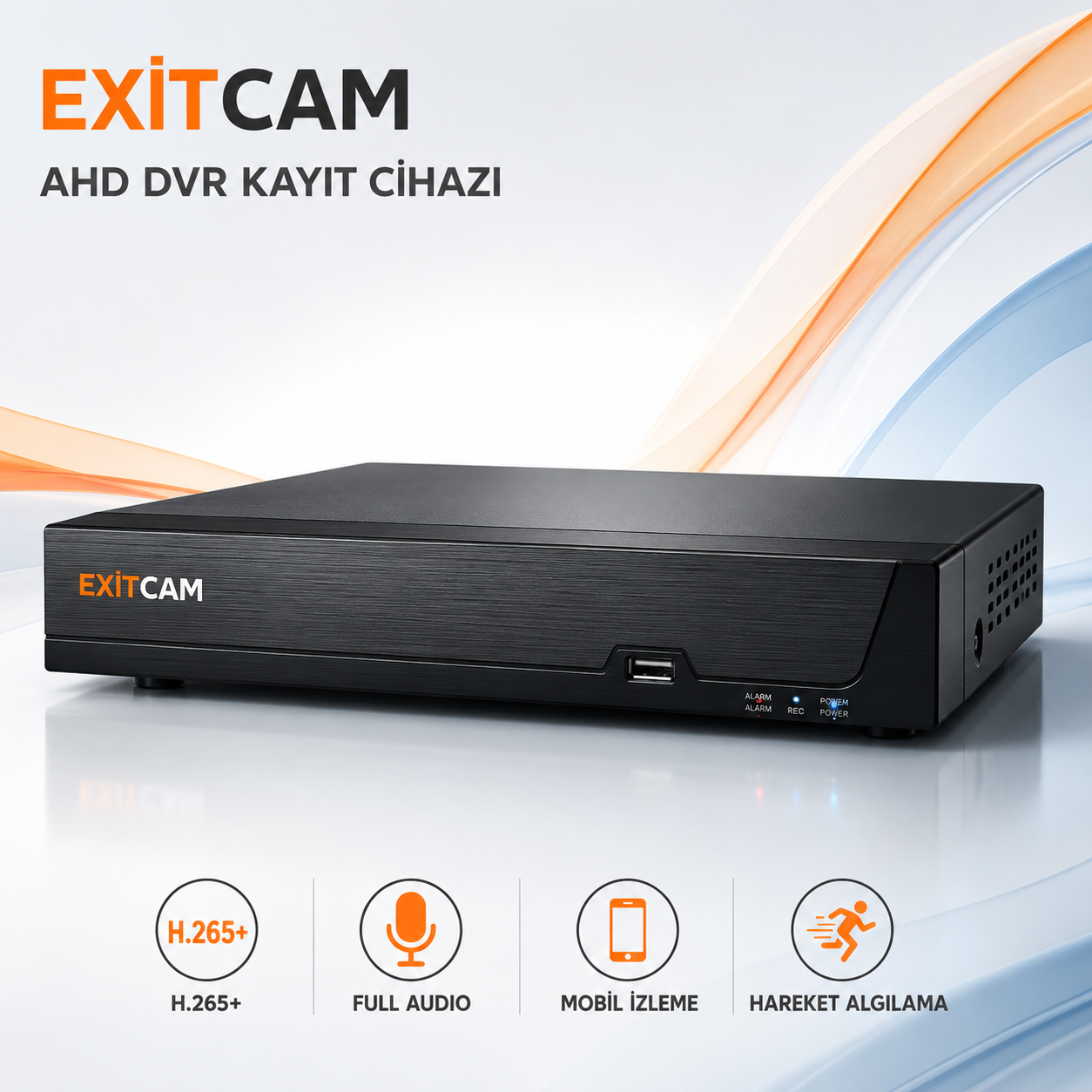 ExitCam 2 Kameralı 5 MP Ultra HD AHD Güvenlik Kamera Sistemi (1 TB HDD Takılı, Gece Renkli, Dahili Mikrofonlu) Görsel 5