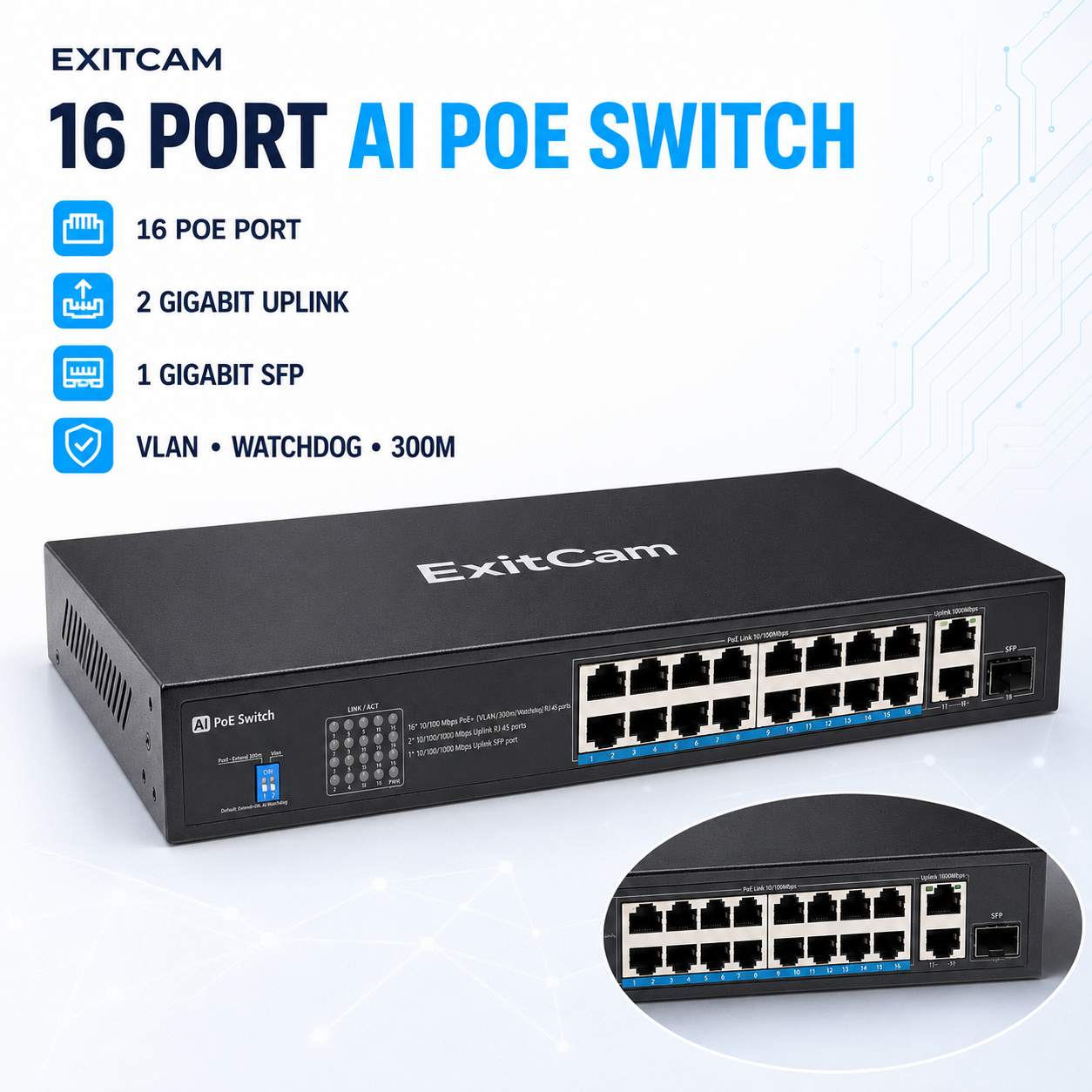 ExitCam 4 Kameralı 5 MP IP PoE Güvenlik Kamera Sistemi (320 GB HDD Takılı, Gece Renkli, Dahili Mikrofonlu) Görsel 7
